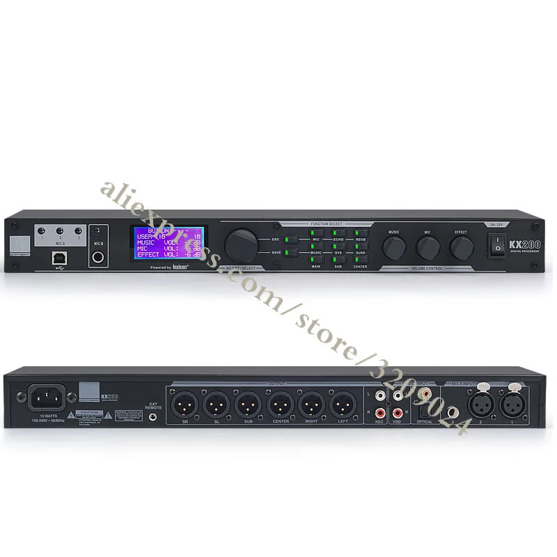 Pro KX 200 Karaoke Microphone Digital Effects Processor System Sound Controller System Equipment Effector with Software