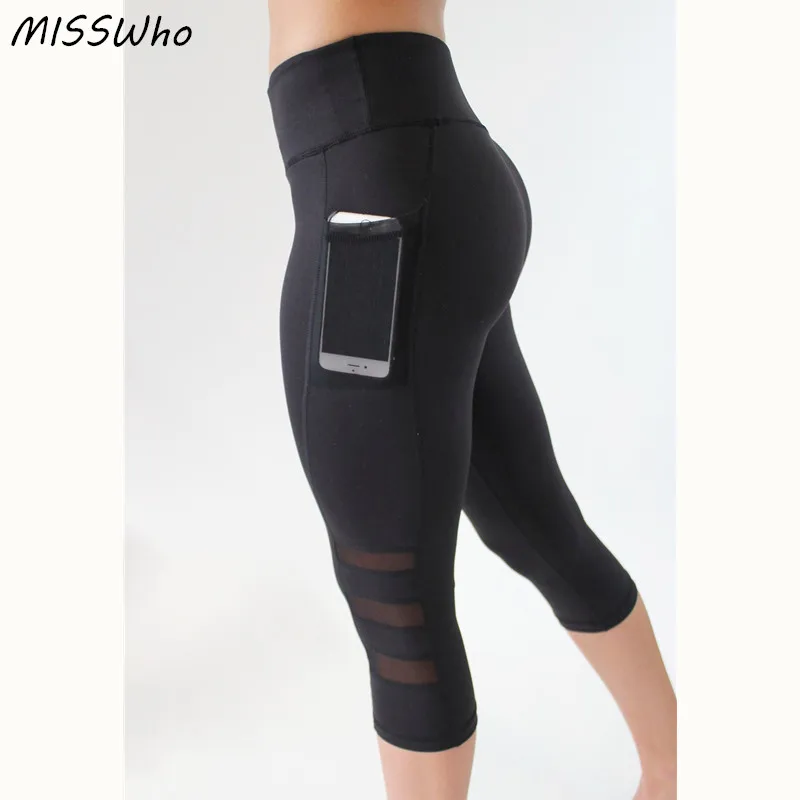 

Women Sport Leggings Fitness Leggings Black Breathable Running Tights Jogger Legings With Pockets