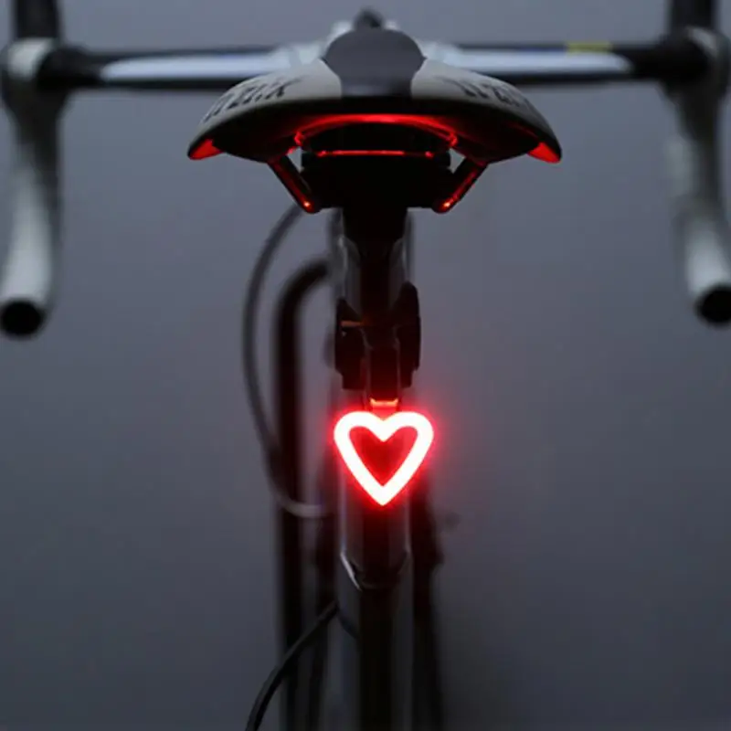 

2018 NEW 5 Modes Heart Round Shaped High-brightness LED Night Riding Safety Warning Taillight Cycling Mountain Bike Tail Light