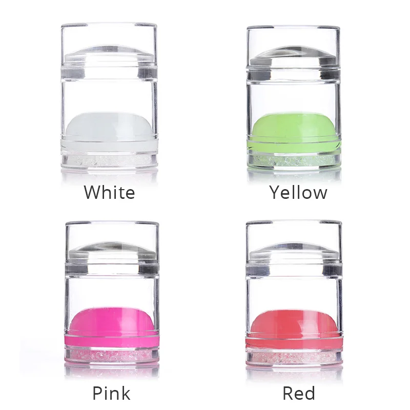 

1Pc Dual-ended Candy Nail Color Clear Jelly Rhinestone Silicone Stamper Nail Art Stamper with Scraper Stamping Tool Set