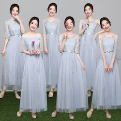 Vestidos de festa vestido longo para casamento 2019 Новый Тюль фиолетовые платья подружек невесты Дешевые Свадебные brautjungfernkleid