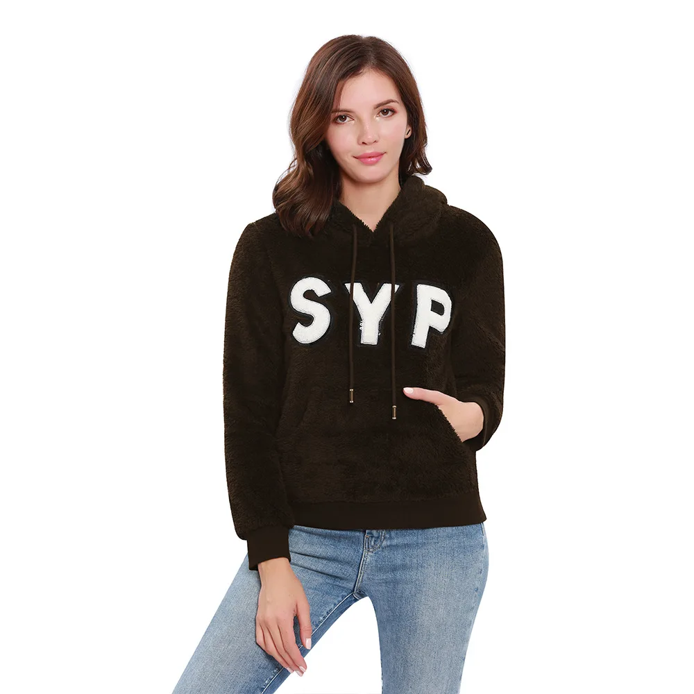 

2018 Hooded coat Europe and usa autumn winter hot selling two-sides soft fabric long sleeves sweatshirt