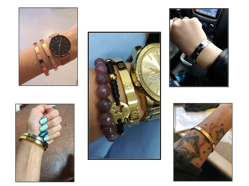 Модный Роскошный брендовый браслет из нержавеющей стали, браслет для женщин и мужчин, браслет из розового золота, подарочные браслеты для женщин