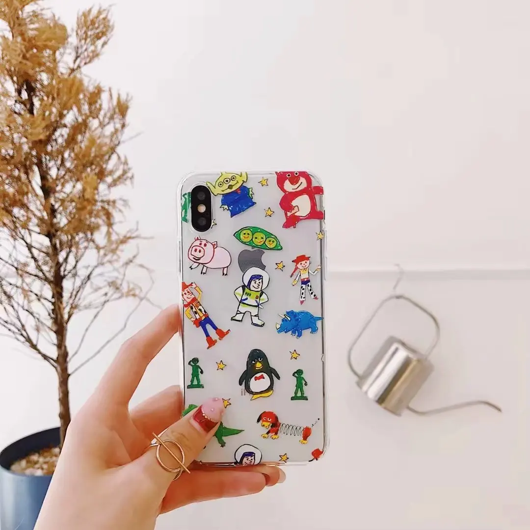 

Soft Silicone Case For iphone 11 Pro Max 6 6S plus 7/8 plus X XR XS Max Transparent TPU phone case Cartoon Pattern