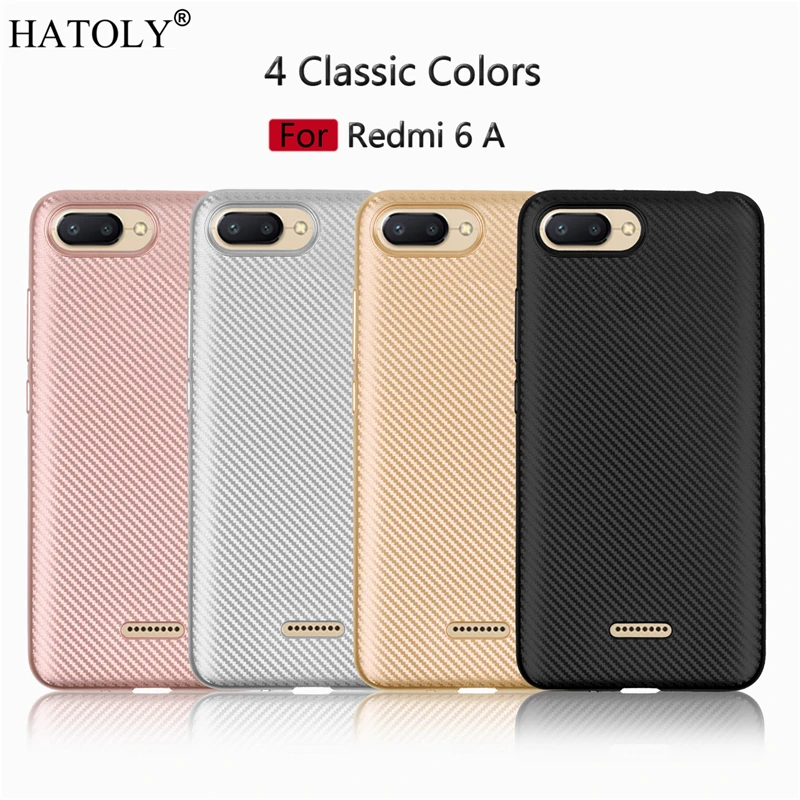 

For Fundas Xiaomi Redmi 6A Case Ultra-thin Soft TPU Carbon Fiber Back Cover Cases for Xiaomi Redmi 6A Coque Bumper HATOLY