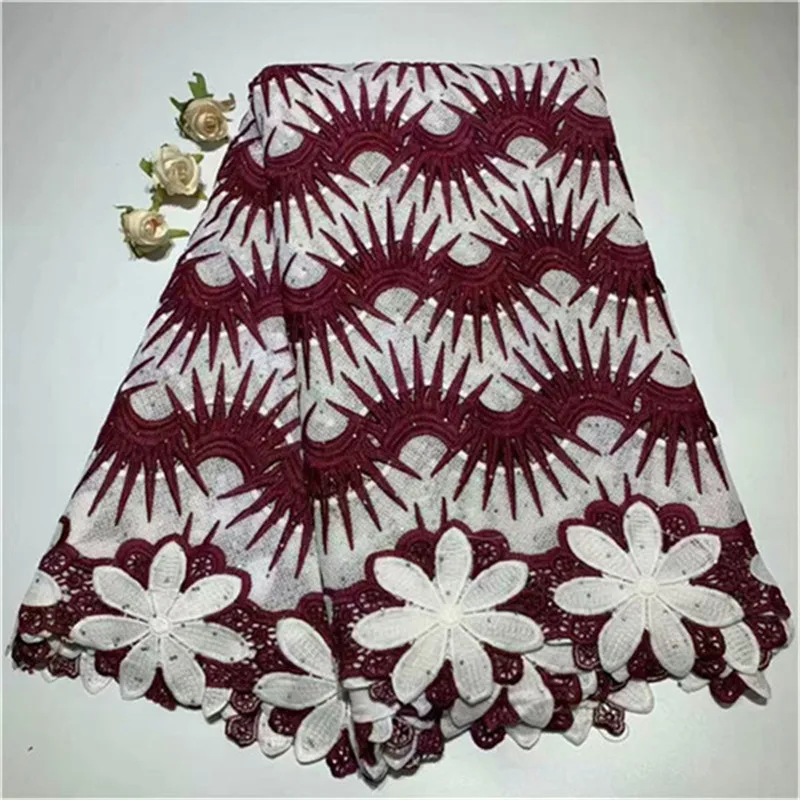 

2019 Latest African Dry Lace Fabrics High Quality Nigerian Cotton Lace Fabric With Stones Swiss Voile Lace In Switzerland