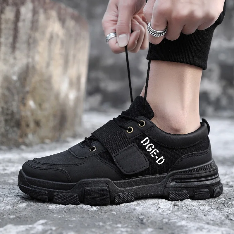 

2019 New Korean Casual Thick Bottom Martin Men's Shoes Fashion Tooling Tide Sneaker Hard-Wearing Breathable Men Shoes