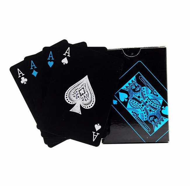 Качество пластиковый ПВХ покер водостойкие черные игральные карты креативный подарок покерные карты