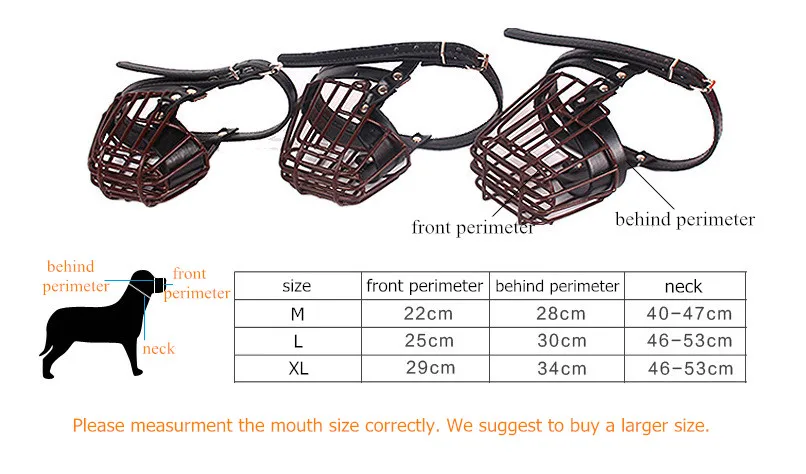 FML домашнее животное продукты супер крутой кожи большой намордник для маленькой собачки легированной стали предотвратить укусы еды инфицированные для средних больших активных собак