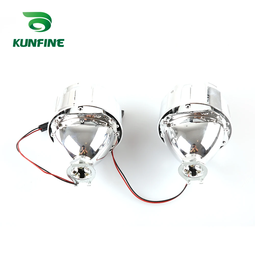 KUNFINE 2 шт./лот 2,5 дюймов би-ксенон HID проектор Объектив для автомобиля Высокий/Низкий Луч для автомобильных фар галогенная или ксеноновая лампа