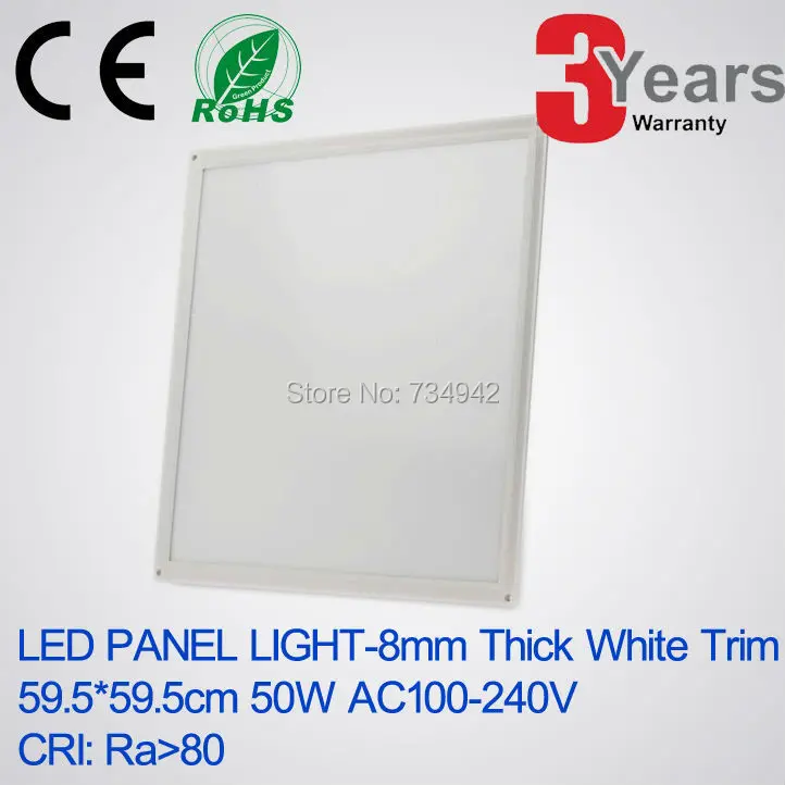 

Super Slim 8mm 595x595(mm) 50W White Trim LED panel light High CRI>80 Ceiling Mounting Type LED Panel Lamps LED Panel Bulb