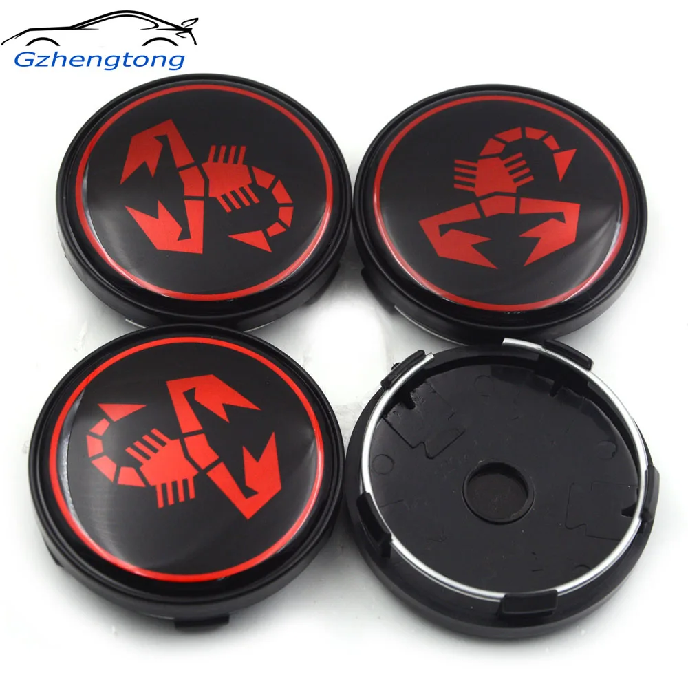 Gzhengtong 4pcs/lot 60mm 3D Scorpion Car Wheel Center Cap Car Rim Hub Cap for Fiat 500 Punto Bravo Stilo Panda Abarth 500 Decal