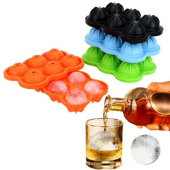 

6 Molds Ice Ball Mold Ice Cube Ball Tray Ice Ball Maker Silicone for Soda Whiskey Bar Accessories Large Size