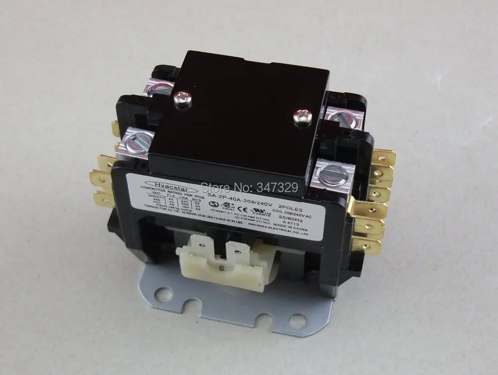 Hvacstar SA-2P-40A-208/240V Контактор определенного назначения 2Poles 40FLA 208/240V AC Coil контактор DP