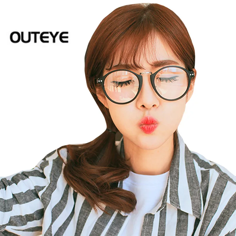 

Fashion 2017 Retro Vintage Womens Eyeglasses Hybrid PC + Metal Round Frame Eyewear Clear Lens Eye Glasses Optical Eyeglass