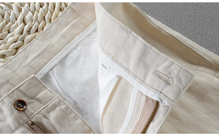 100% Quality Pure Linen Casual Pants Men Brand Long Trousers Men Business Fashion Pants For Men Pantalones Pantaloni Un Pantalon casual pants for men