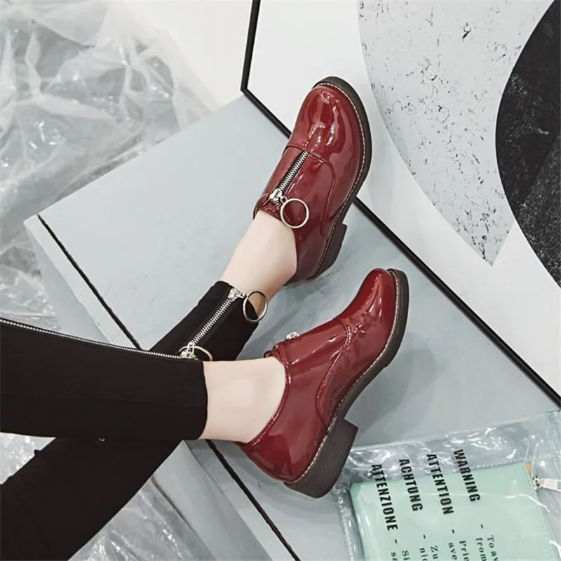 Fashion Slip-on Women Oxford Shoes Ladies Casual Low Heeled Loafers Vintage England Style Oxford Shoes For Women Plus Size 34-43 (7)