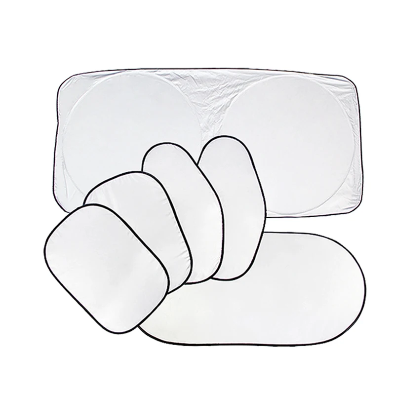

Car dstoopable window sun shade windshield Full Shield Visor Block Cover 6 piece set, Car Window sun-shading heat pad