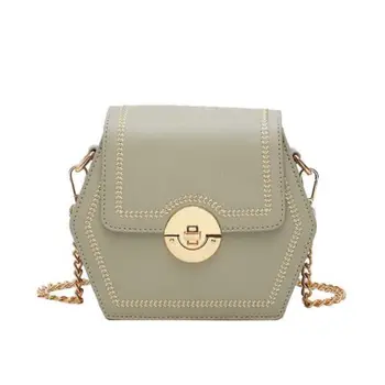 

Hexagon PU Leather Crossbody Bags For Women 2019 New Chain Shoulder Messenger Bag Female Travel Purses and Handbags L9-171