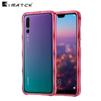 

Original iMatch Bumper Case For Huawei P20 Pro Luxury P20Pro Diamond Shape Thin Aluminum Metal Bumper Case Cover For Huawei P20