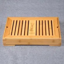 [GRANDNESS] поднос для сервировки чая из бамбука, поднос из натурального бамбука, китайский поднос для чая кунг-фу, резервуар и дренаж, поднос для чая кунг-фу