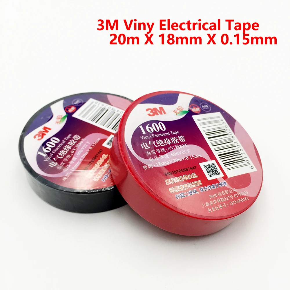 Original 3M Vinyl Adhesive Insulating Tape 1600 Leaded PVC Electrical