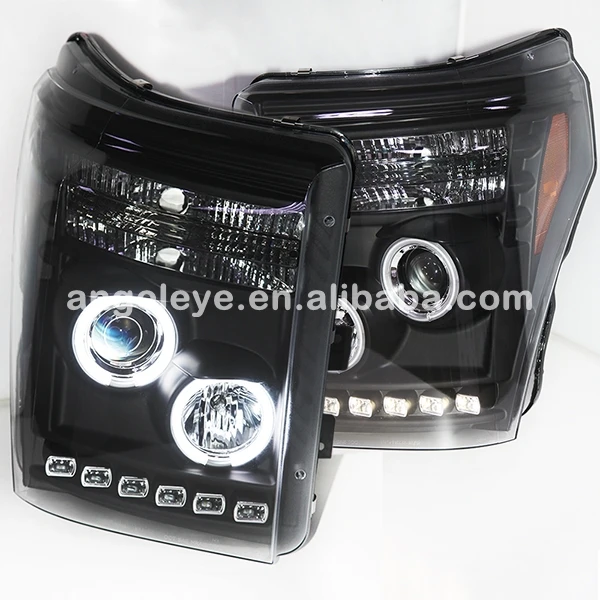 

FOR FORD Raptor F250 F350 F450 F550 Super Duty CCFL Headlight Angel Eyes Black Color 2011-2014 Year SN