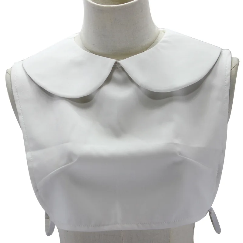 

Jaderic 2018 new Solid Peter Pan Detachable False Collar White Black Blouse Vintage Women Men Clothes Accessories