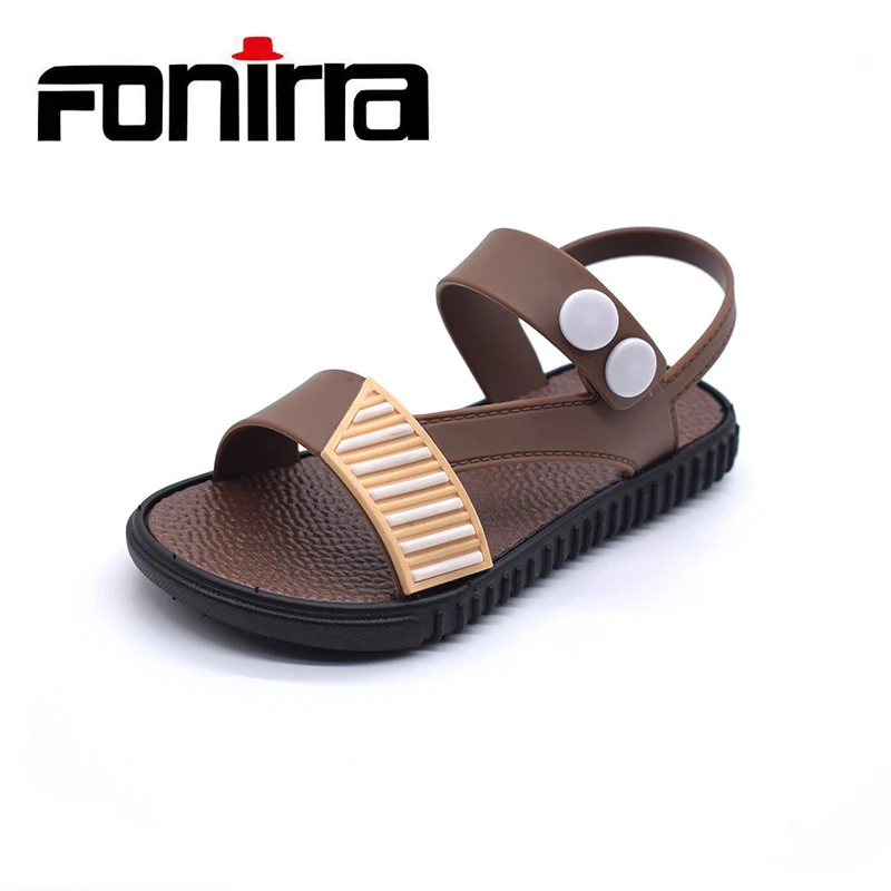 

Fonirra Boys Summer Beach Sandals Button Flat Slides Korea Style Kids Casual Footwear Children's Slippers Shoes 604
