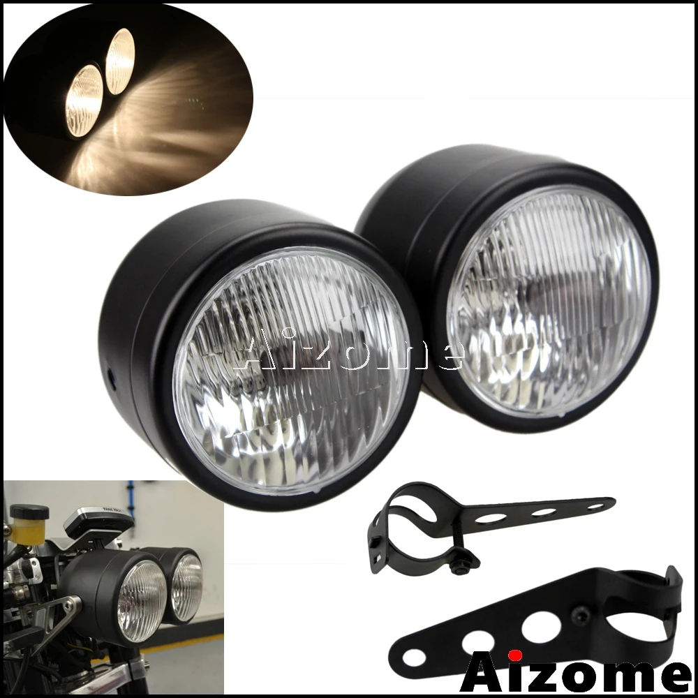Мотоциклетные двойные фары H4 35/35 Вт Доминатор двойная фара для Harley Honda Kawasaki Suzuki