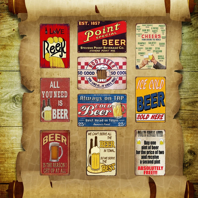 

All You Need Is Beer Metal Poster Tin Signs Ice Cold Root Beer Point Special Beer Wall Decor Plaque Pub Bar Decoration YN190