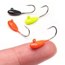 Hameçon de pêche, lot de 10 pièces, 1.2g, 2cm, tête de plomb, hameçon pour ver d'appât souple