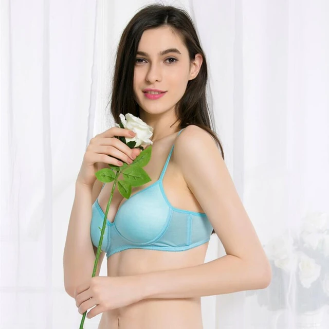 9 Colors 100% Nature Silk Bra Women's Underwear Knitted Real Silk