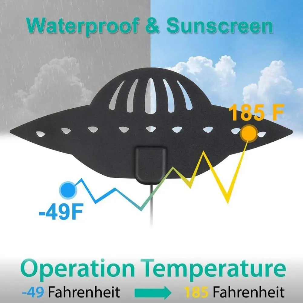 960 Mile ТВ антенна цифровая черная летающая тарелка прочная антенна Европа Америка HD ТВ НЛО 4 K 1080 P Freeview телевизионная антенна