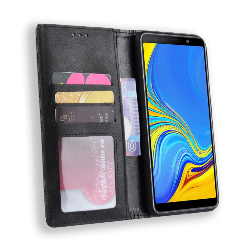 Samsung Galaxy A7 2018 A750 Retro leather flip case_4