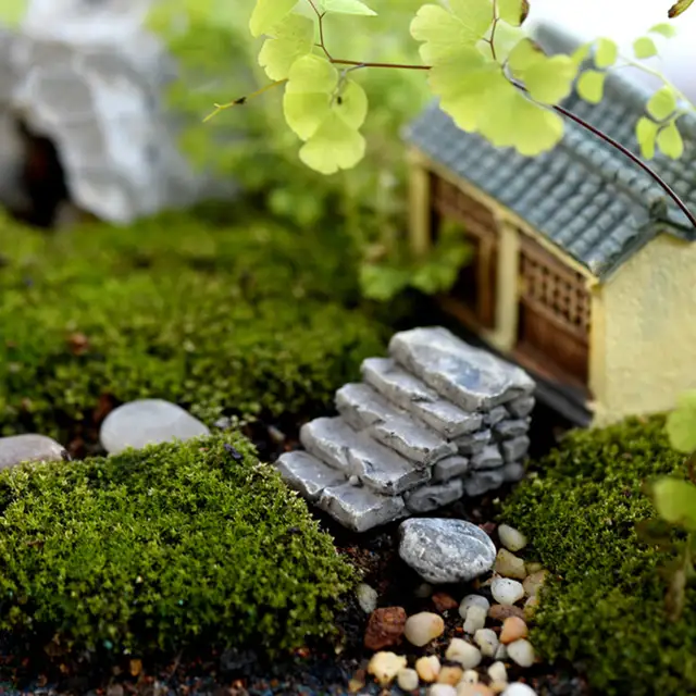 Miniatur Harz Brucke Treppen Garten Fee Ornament Blumentopf