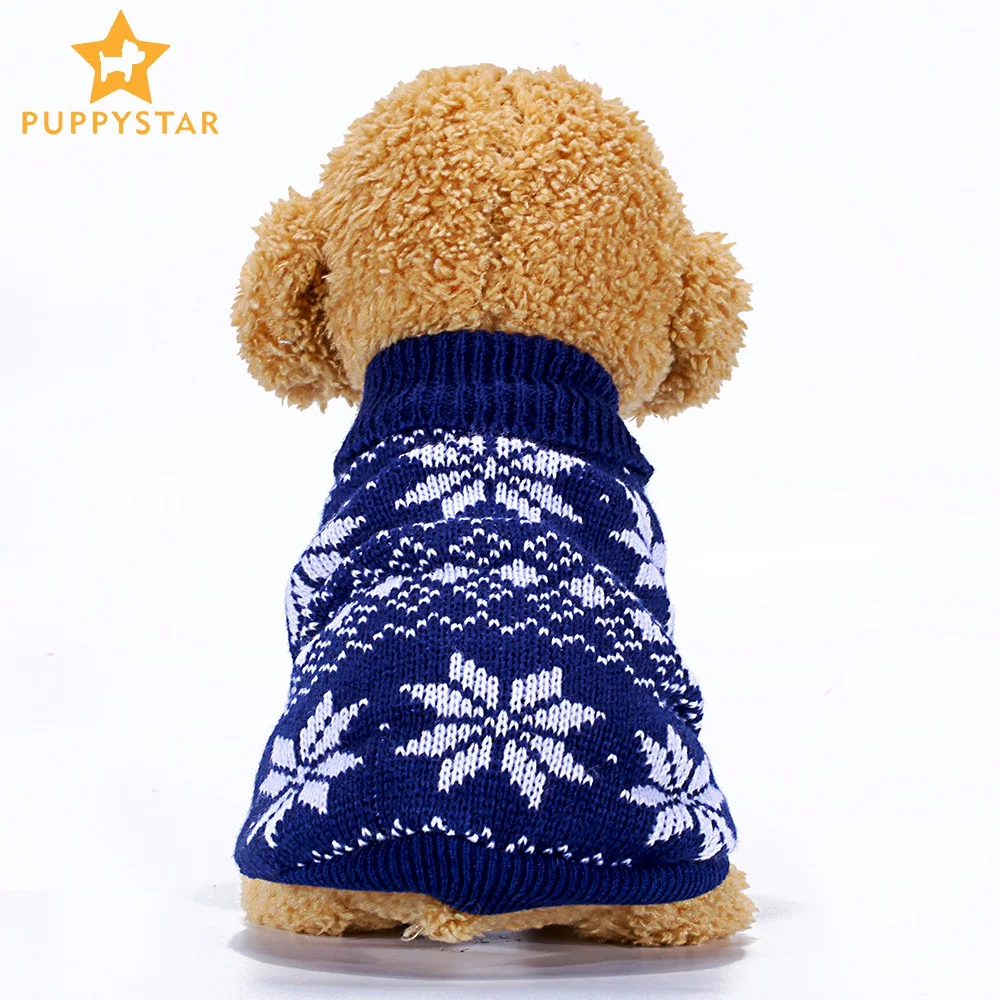 Snowflake Jumper Pet Clothing Dog Sweater Cat Clothes Puppy Little