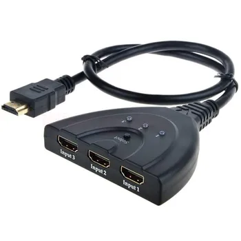 

100pcs HDMI Splitter 3 Ports Switcher Cable 1.4b 1080P for DVD HDTV Xbox 3 in 1 out Port Hub HDMI Switch