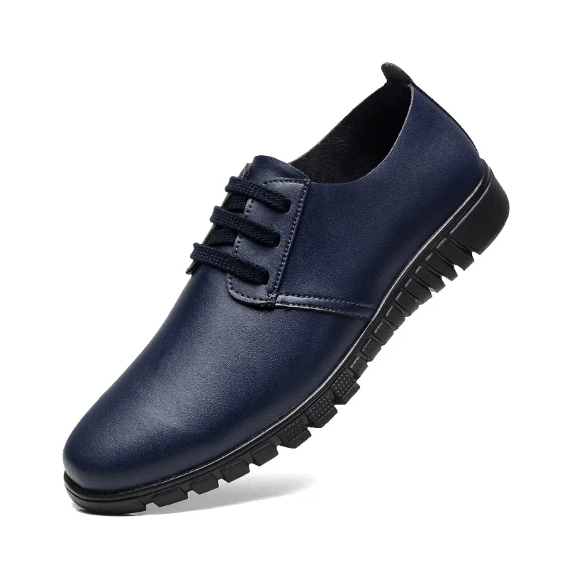 Мужская обувь; сезон весна-осень; повседневная обувь для мужчин; модная мягкая обувь для вождения из натуральной кожи; лоферы на плоской подошве; большой размер 47 - Цвет: Blue