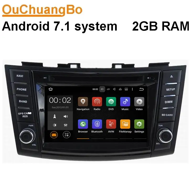 Ouchuangbo android 7.1 car multimedia radio gps for Suzuki swift 2012