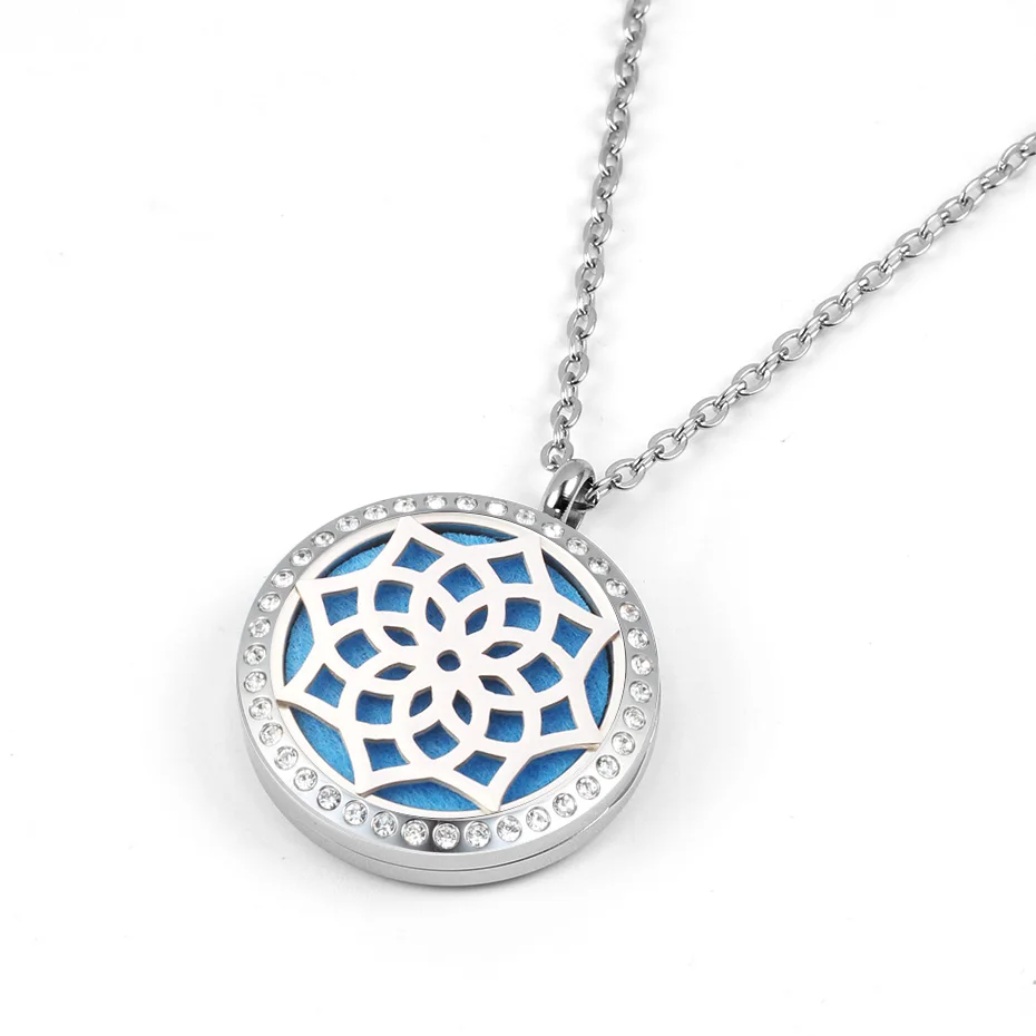 With Chain as Gife! Wholesale 20mm 25mm 30mm 316LStainles Steel Essential Oil Diffuser Perfume Locket Necklace 2