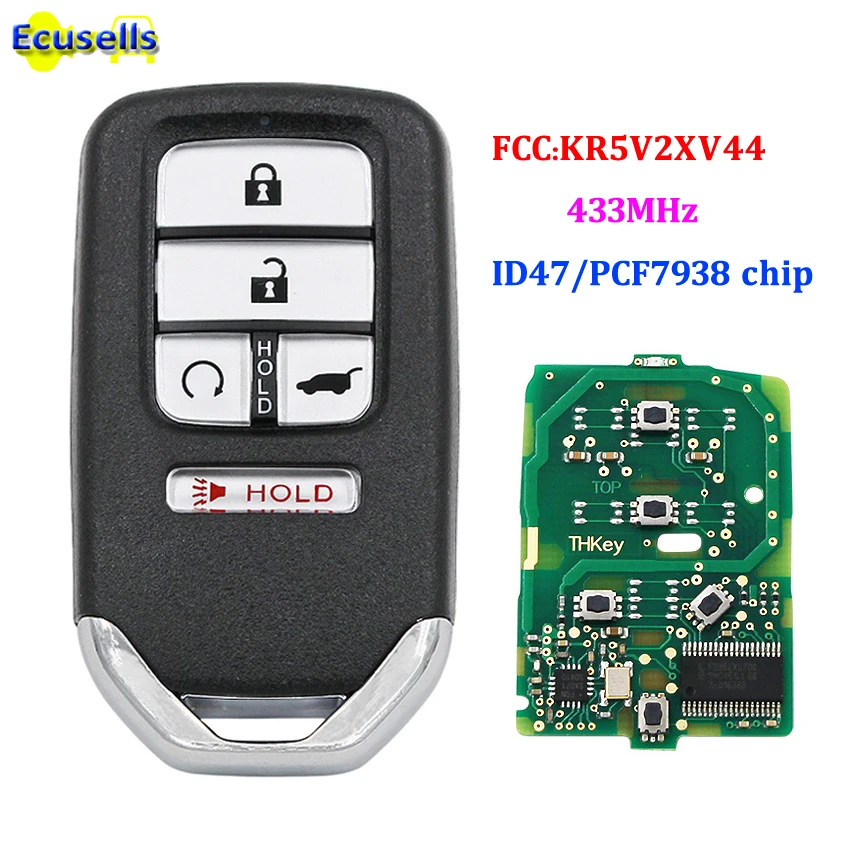 

Smart Remote key 4+1 button 433MHz SUV tail button for honda FCC: KR5V2XV44 IC7812D-V2X