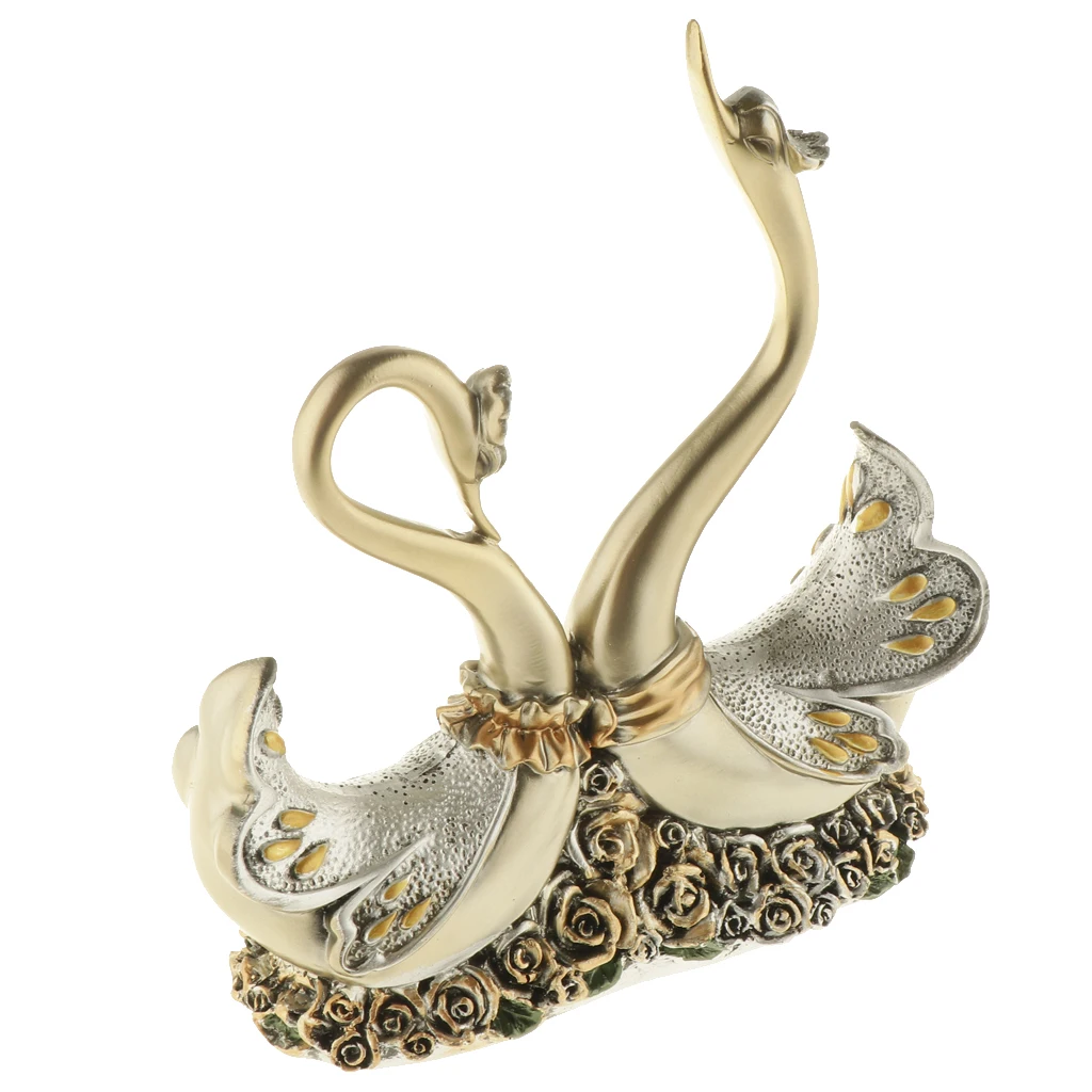 European Couple Swan Figurines Home Decoration Wedding Gifts Wine Cabinet Display Resin Crafts Household Swan Miniatures