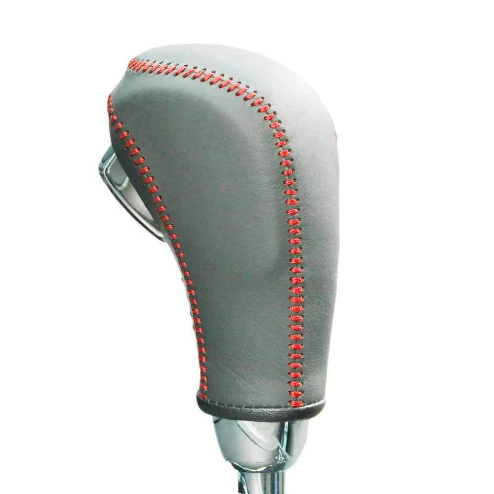 Gear cover Red PONSNY Автомобильная Шестерня/ручной тормоз/рулевое управление чехол из натуральной кожи для Chevrolet Cruze 2009- Trax трекер Aveo Chevy ручная стежка - Название цвета: Gear cover Red