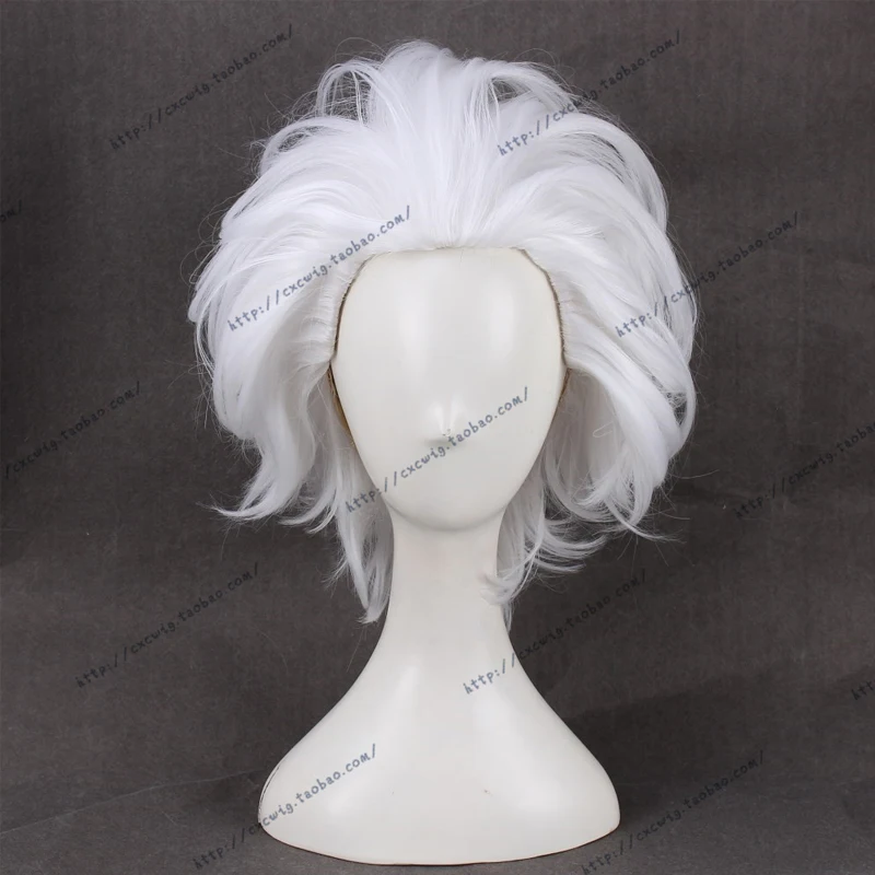 

Ursula Wig Rick Morty Rick Sanchez Cosplay Wigs Short Fluffy Layered White Synthetic Costume Hair + Wig Cap