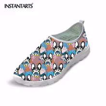 Instantarts Французский бульдог принт Для женщин летние Обувь с дышащей сеткой ходить кроссовки Обувь Slip-On Super Light Туфли без каблуков Zapatos
