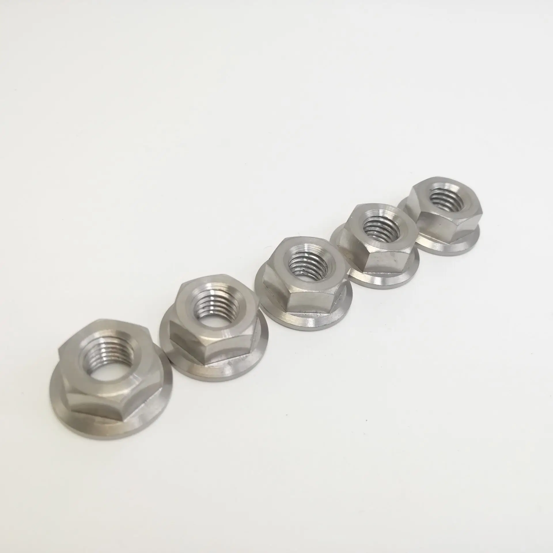 6 Pcs M6 MTB Bicycle Bike Tc4//Gr5 Titanium Ti Alloy Bolts Flange Nuts Screw