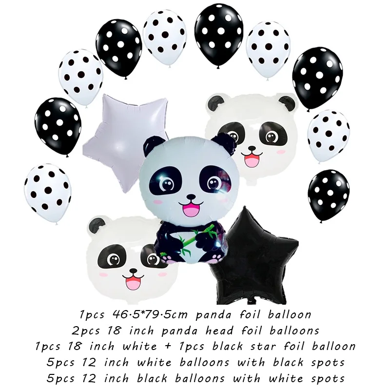 Панда наряд в качестве подарка на день рождения вечерние украшения детей Baby Shower вечерние шар панда Фольга воздушные шары с днем рождения баннер «панда» для капкейка