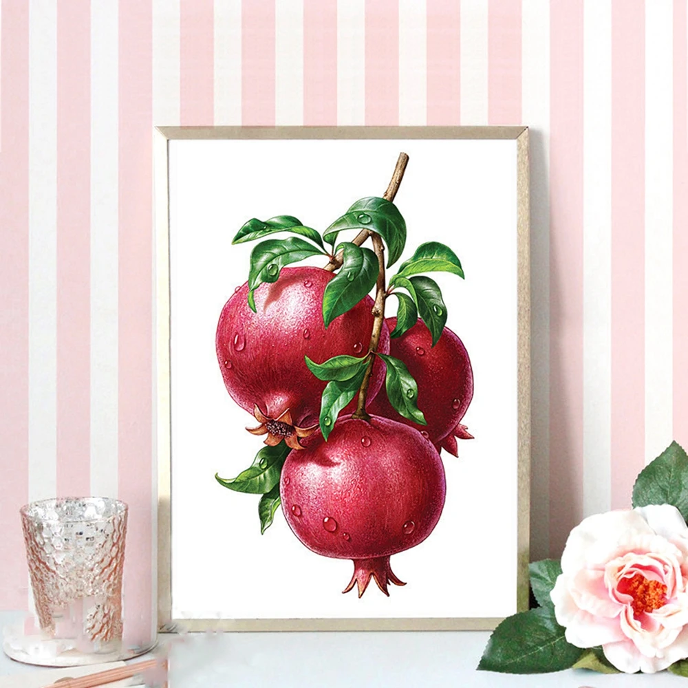 Pomegranate Still Life Fruit Canvas Painting for Kitchen Restaurant