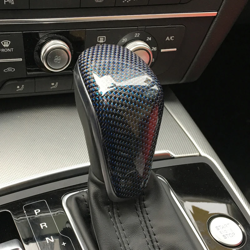 

Free Shipping High quality Carbon Fiber Gear head Cover Gear lever Cover gear shift knob Cover For Audi A6 A6L A7
